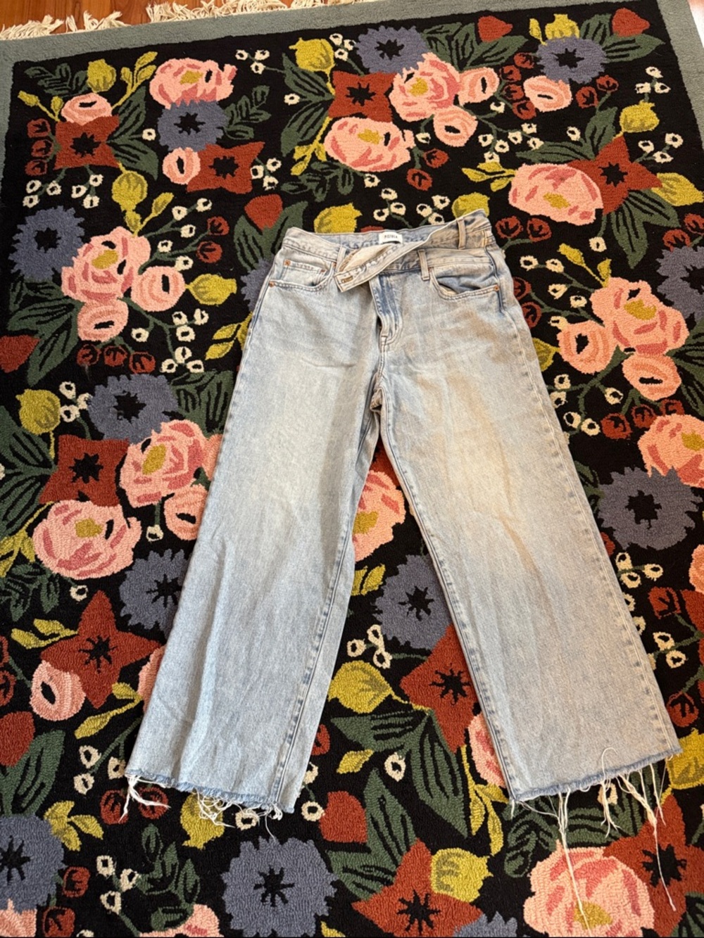 Pistola Light Wash Wide Leg Women’s Jeans - High-Rise Style with fold over